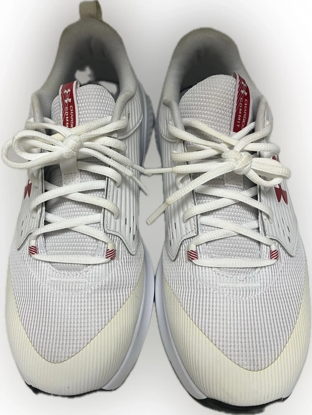 White Under Armour Athletic Sneakers with Red Accents - Men's Size 11
